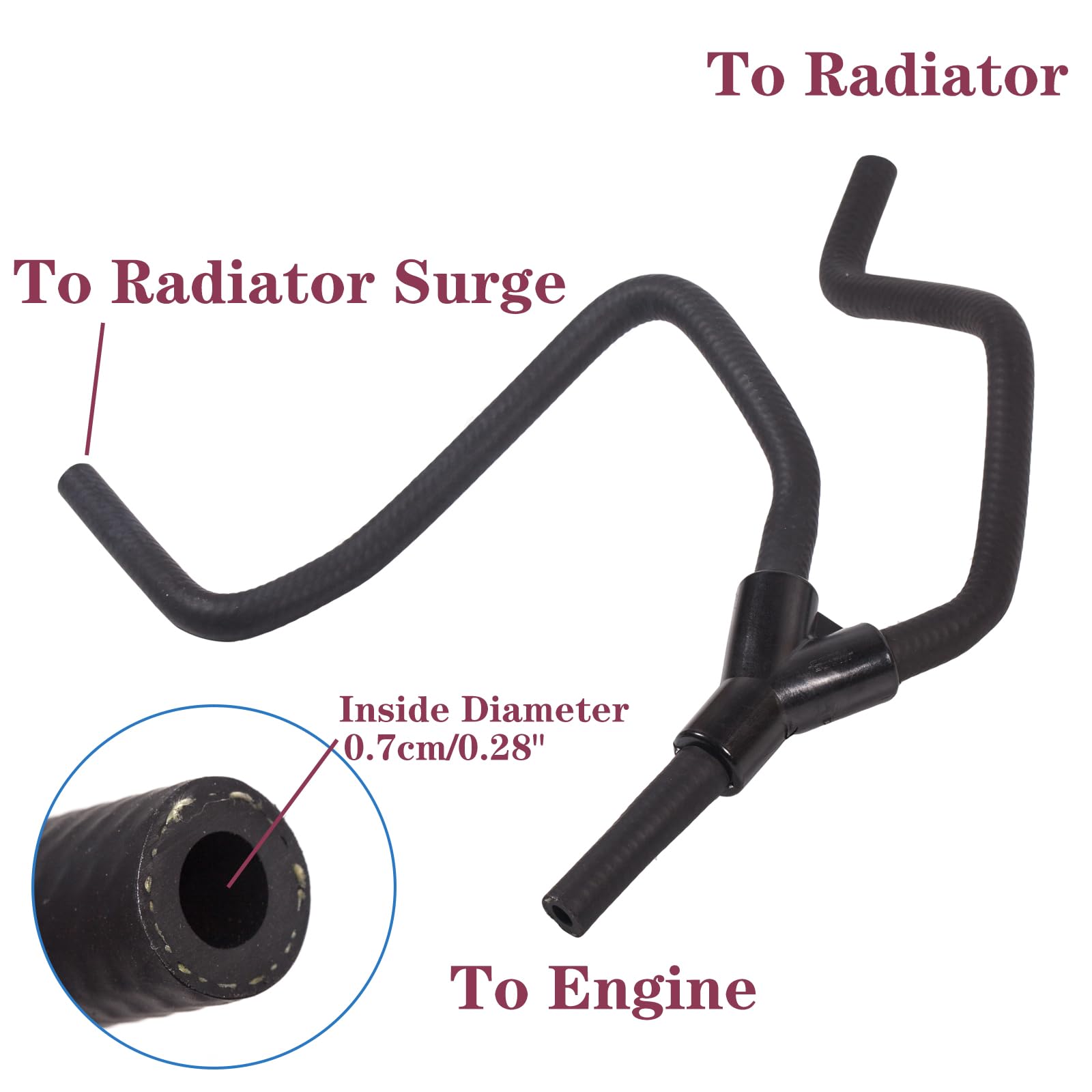 BEONEO coolant overflow hose for Cadillac CTS: reliable expansion control.