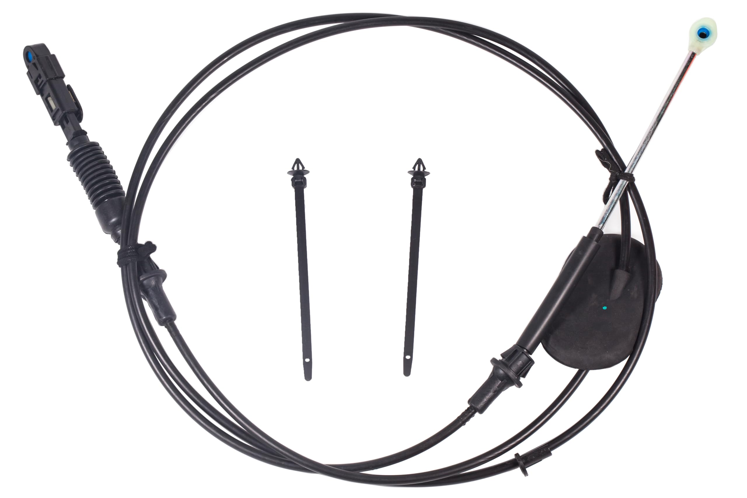 BEONEO gear shifter cable assembly in engine bay for Chevy trucks, easy installation potential.