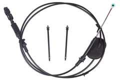 BEONEO gear shifter cable assembly in engine bay for Chevy trucks, easy installation potential.