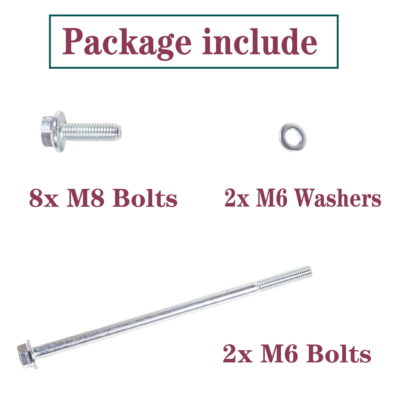 BEONEO 2x M6 flange bolts included for additional support