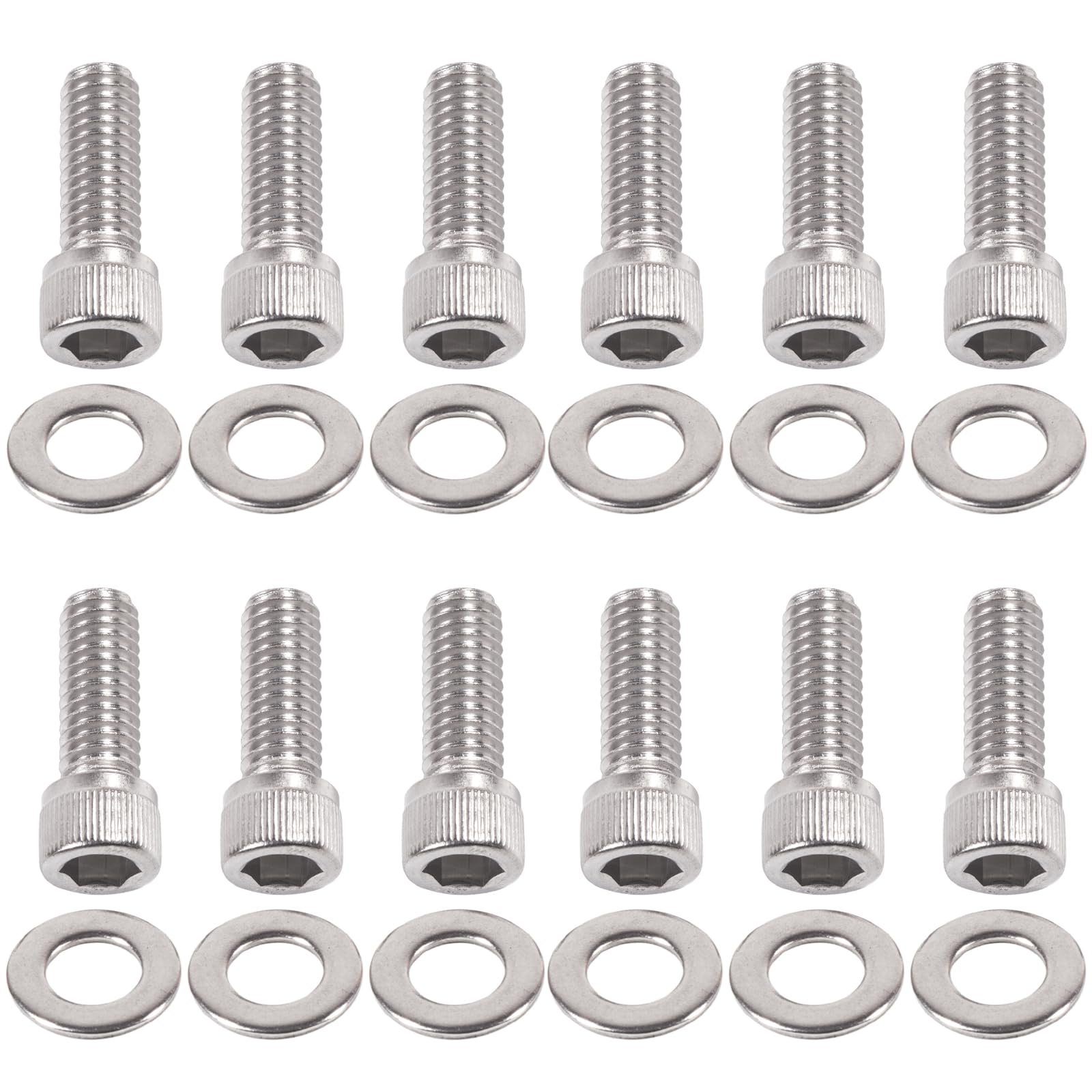 BEONEO SBC exhaust bolt kit with 12 stainless bolts for Chevy small block headers