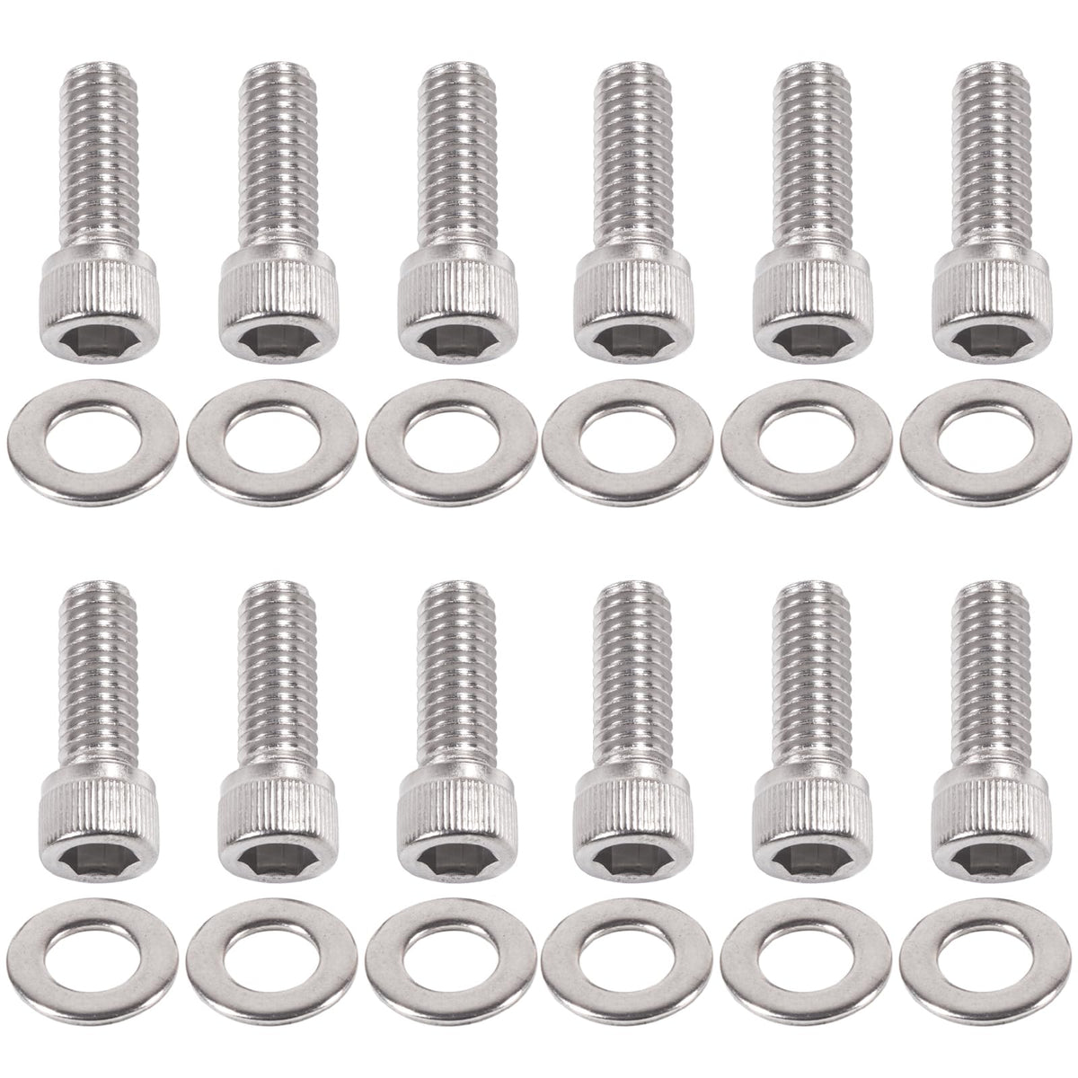 BEONEO SBC exhaust bolt kit with 12 stainless bolts for Chevy small block headers