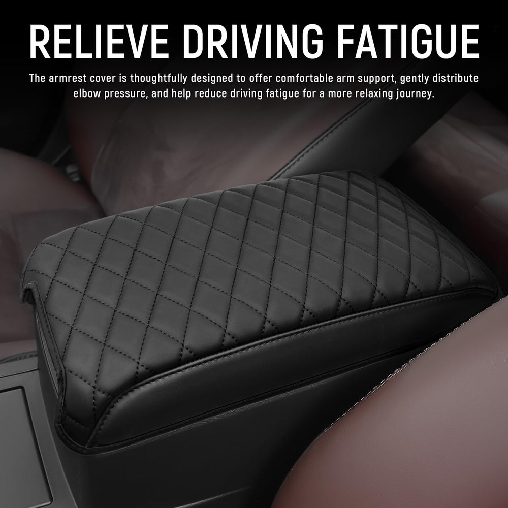 Bercicci armrest cover installed in Camry interior offers seamless integration and comfort.