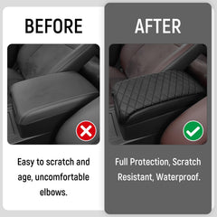Bercicci leather armrest cover close-up highlights durable stitching and premium texture.
