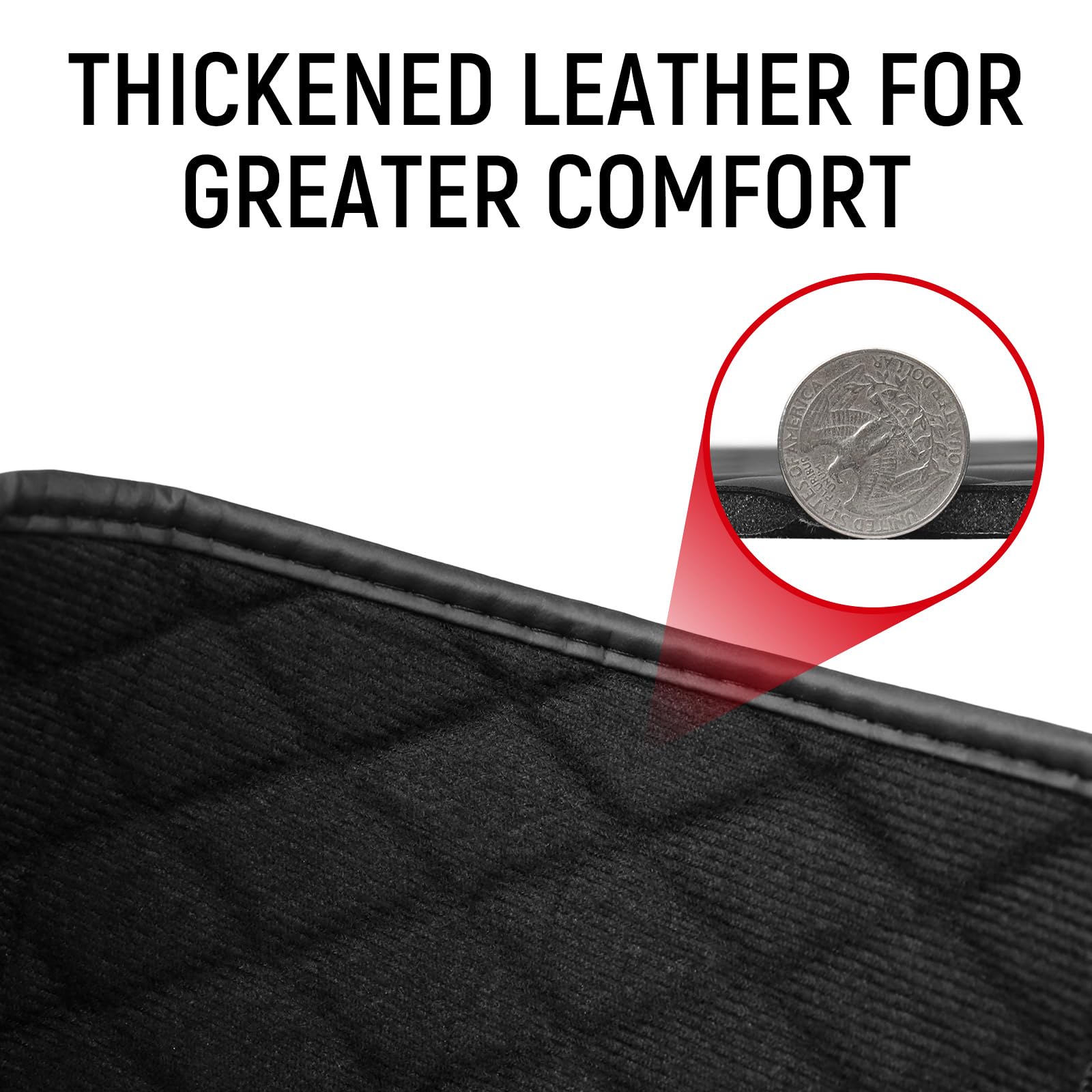 Bercicci armrest cover leather texture adds refined look and grip.