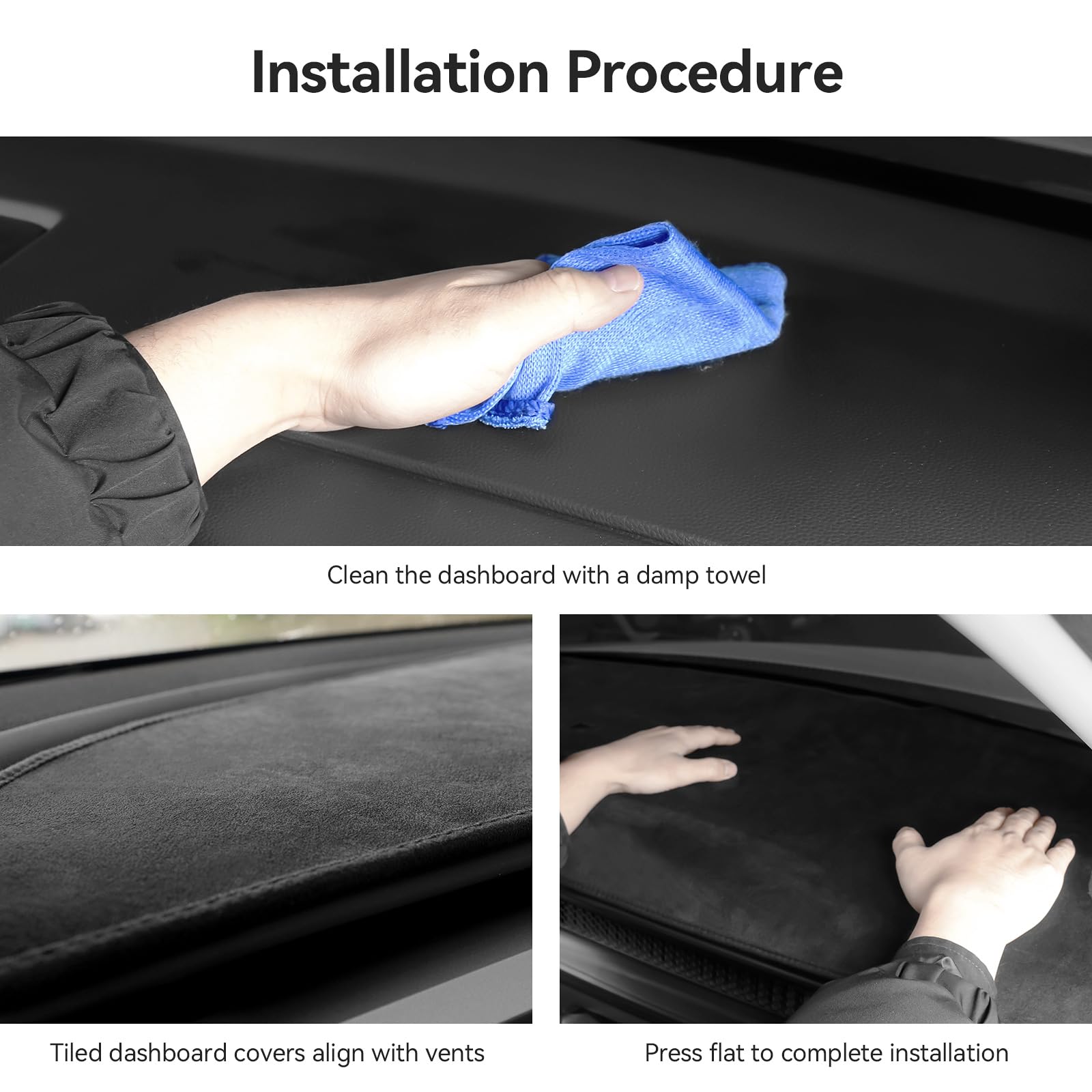 Bercicci dash cover reduces glare for safer daytime driving in bright sun.