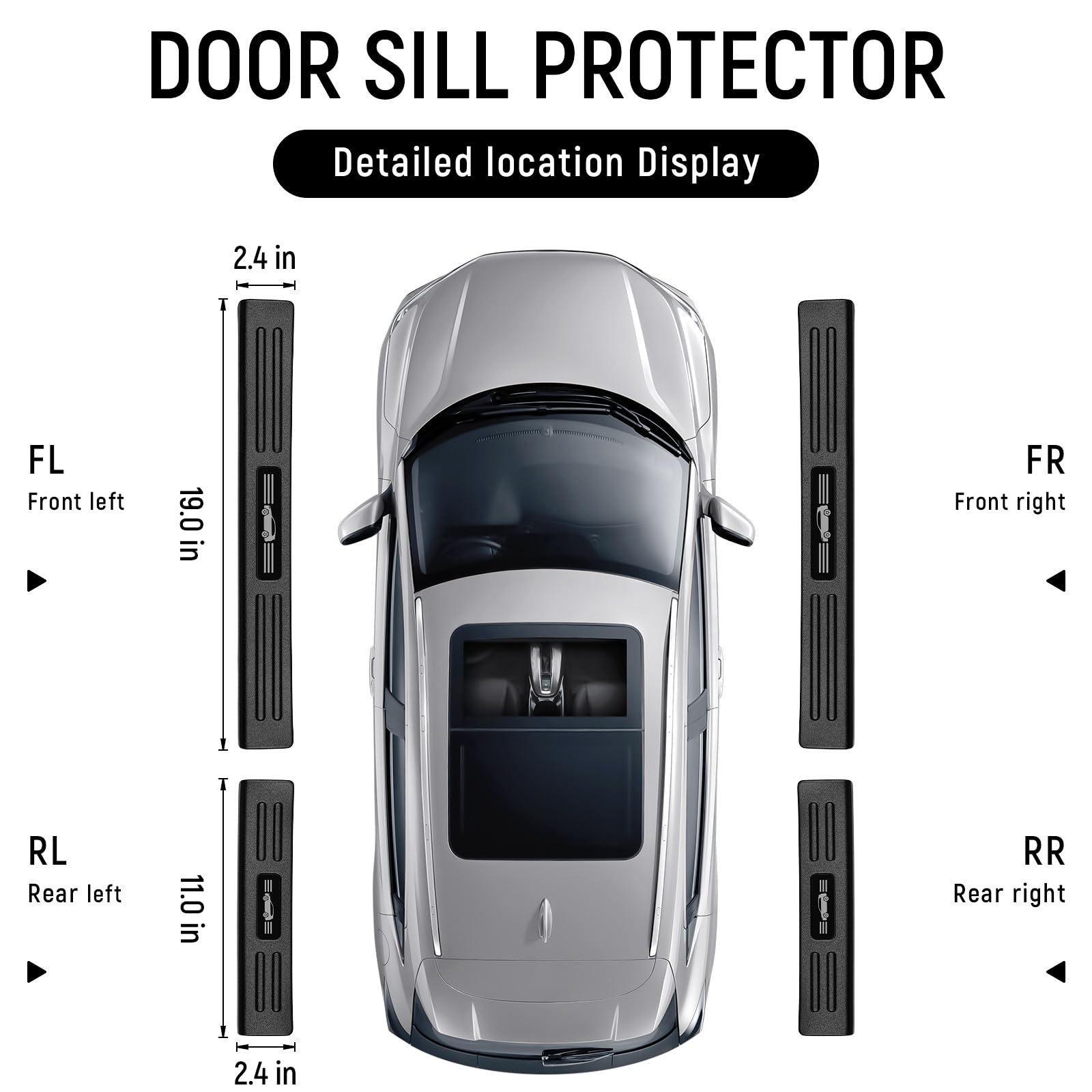 Bercicci RAV4 door sill protector matte black finish enhances interior look