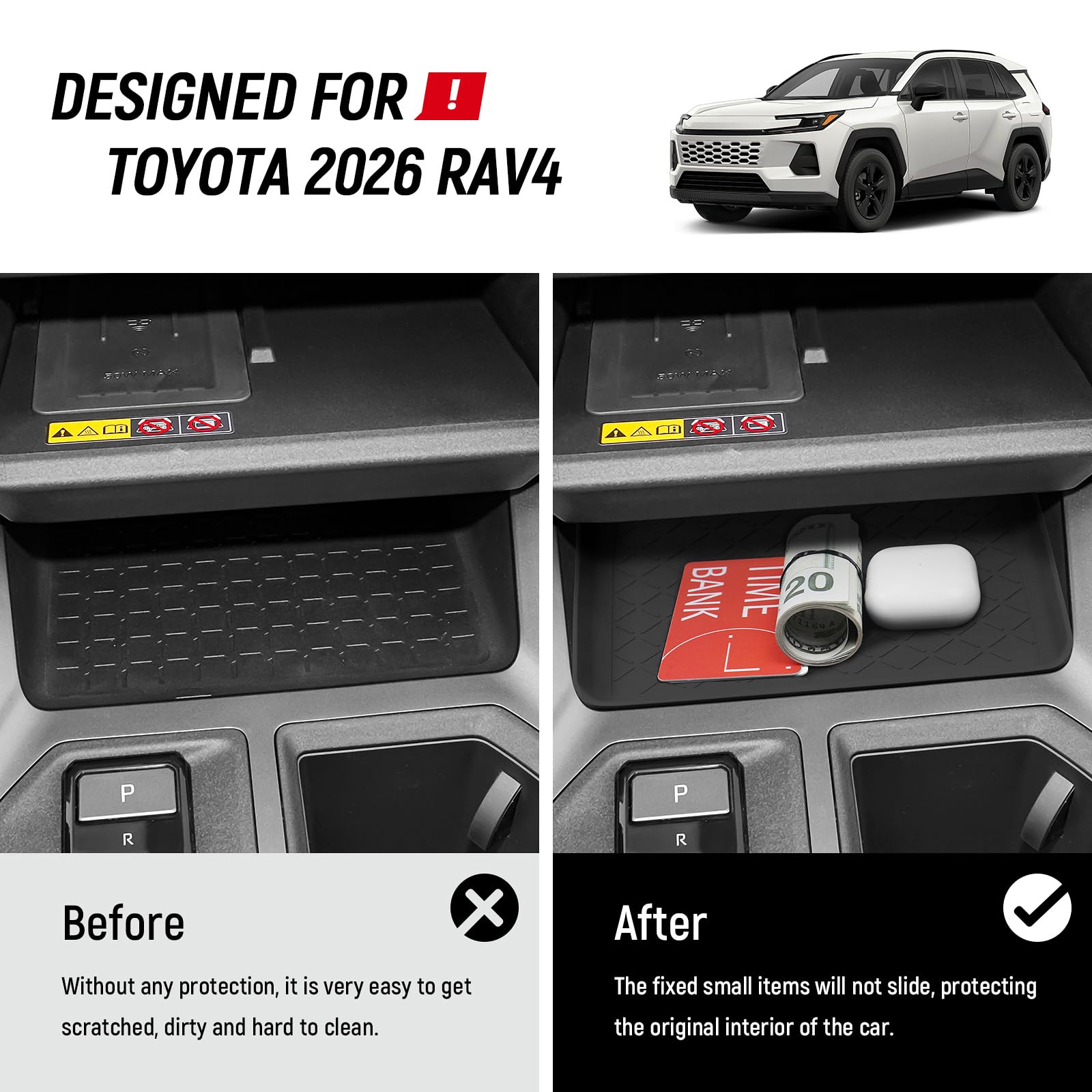Bercicci Rav4 glove-box liner shields OEM storage from scratches and spills.