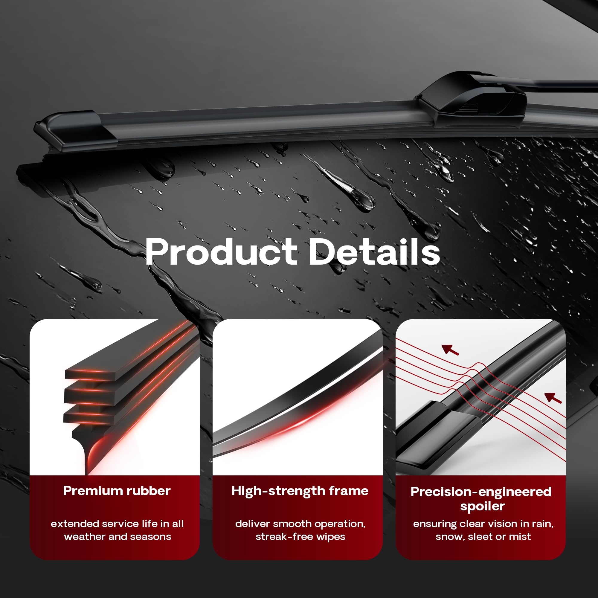 BERG REGEN wipers installed on Toyota Matrix in rain for clear view