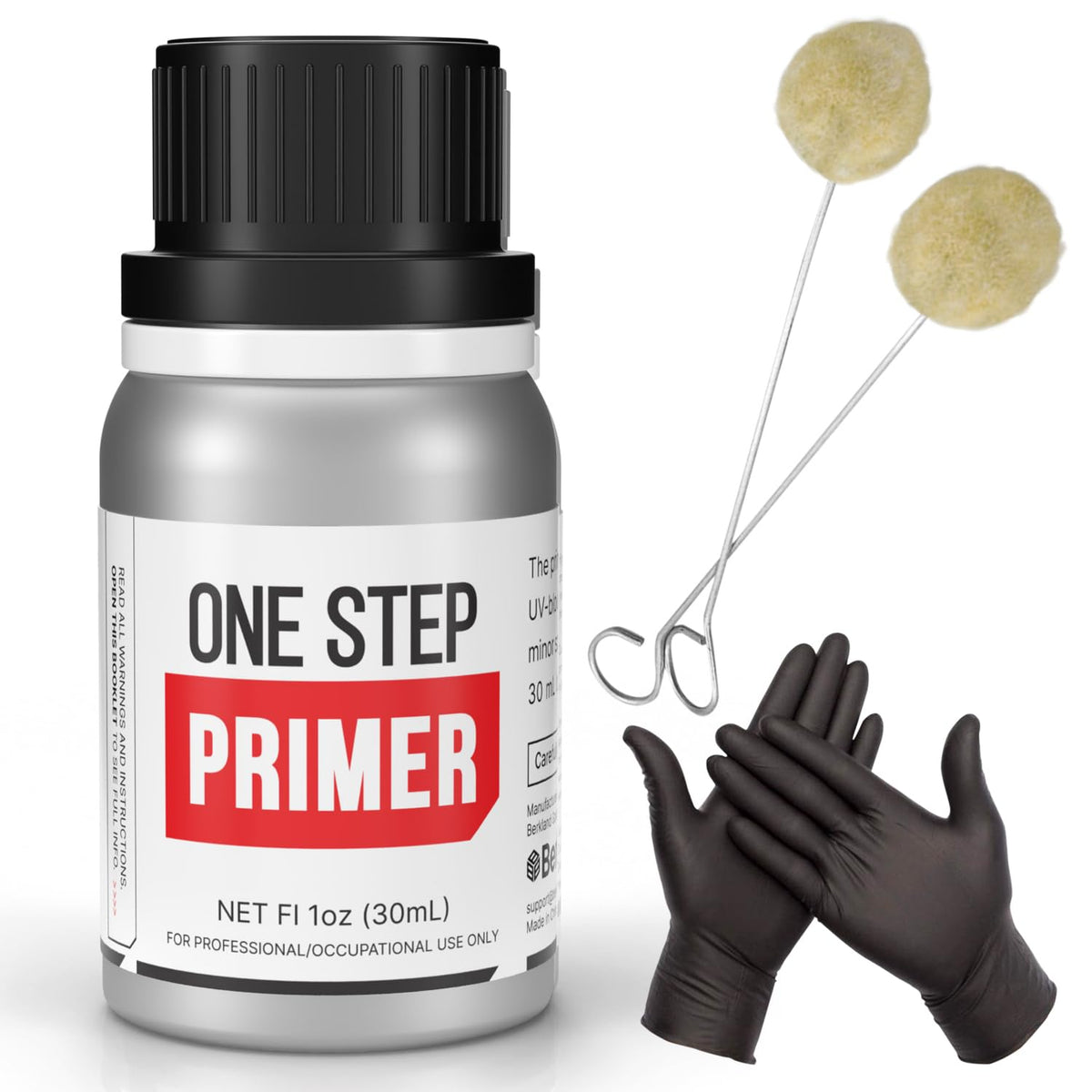 Berkland One Step Windshield Primer bottle shown for quick adhesion prep on glass