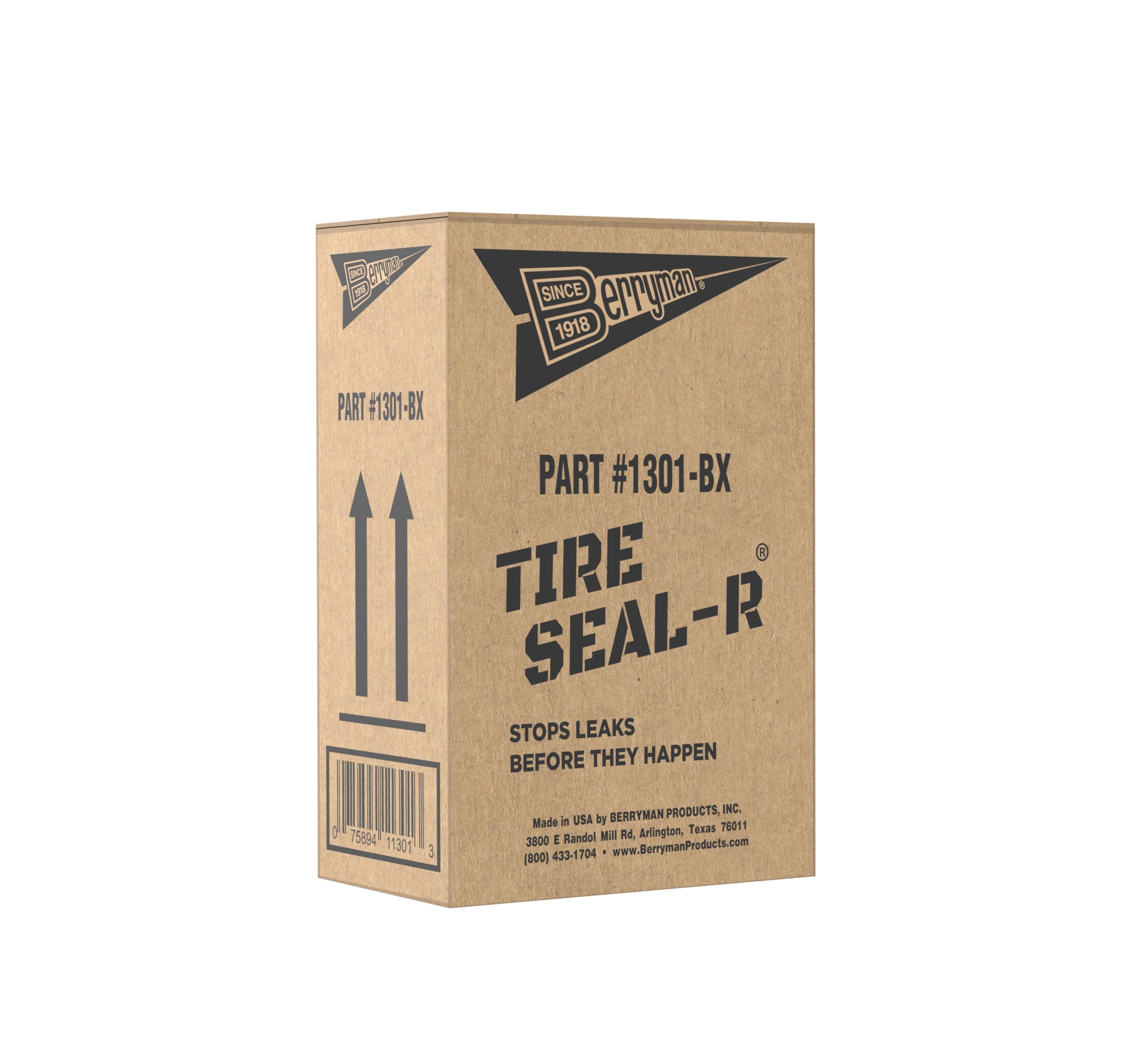 Berryman Tire Seal-R label close-up highlighting sealant details.