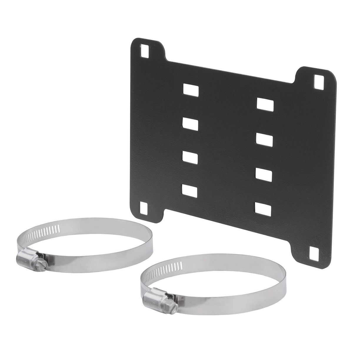 Beseloa RETRAC 205495 license bracket on a 3-inch grille guard for clear plate visibility