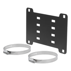 Beseloa RETRAC 205495 license bracket on a 3-inch grille guard for clear plate visibility