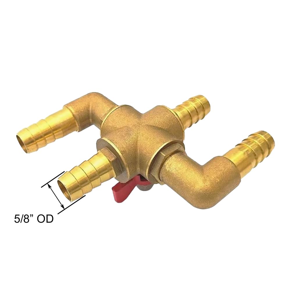 BesNPT 4-way valve brass housing closeup highlights solid construction.