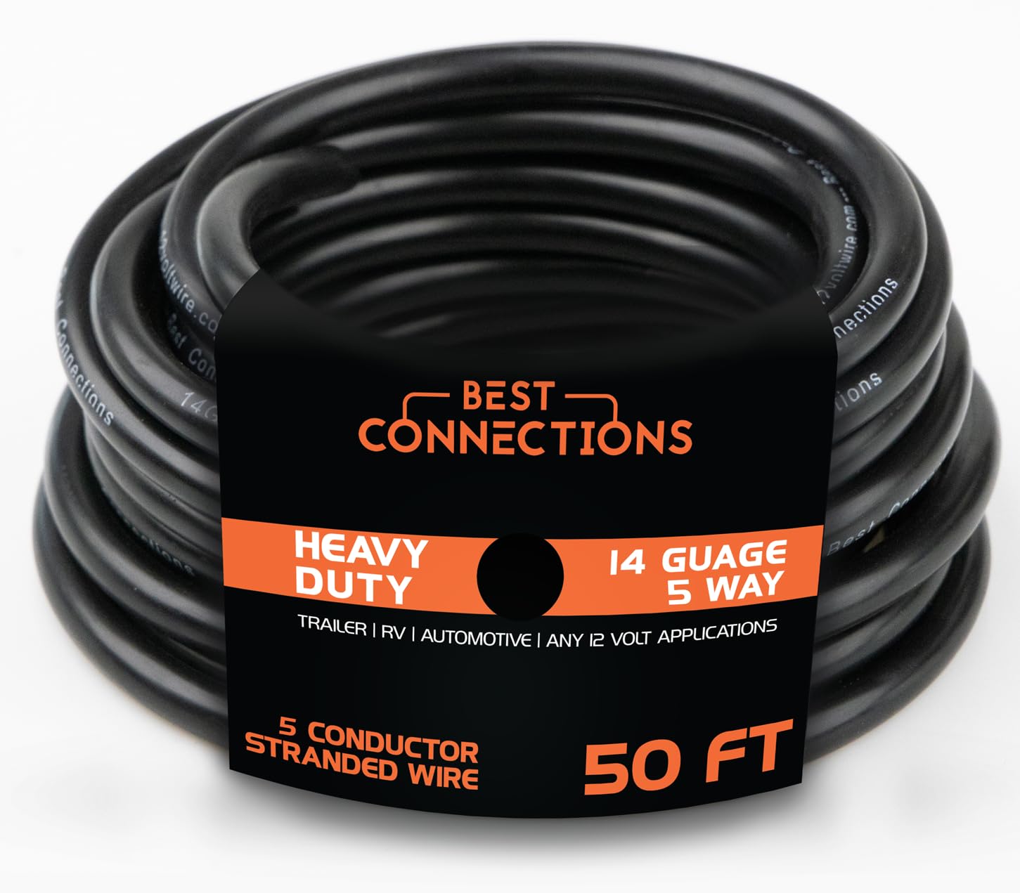 BEST CONNECTIONS 5 Way Trailer Wire blue conductor for quick trailer lighting connections.