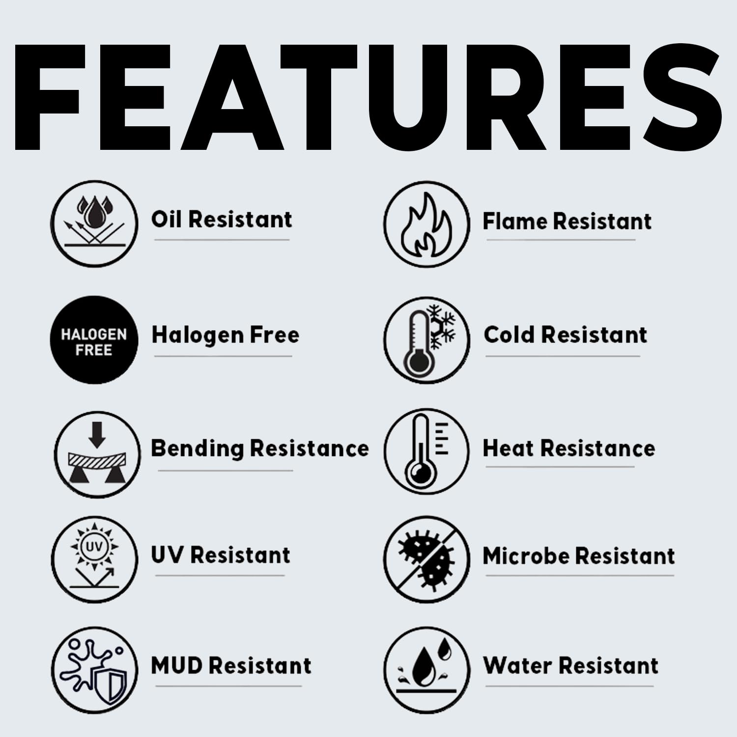 BEST CONNECTIONS 5 Way Trailer Wire flexible insulation eases installation in tight spaces.