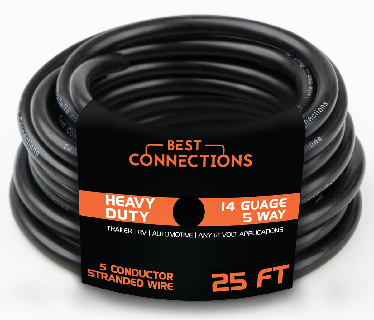 BEST CONNECTIONS 5 Way Trailer Wire color-coded wires for easy trailer wiring