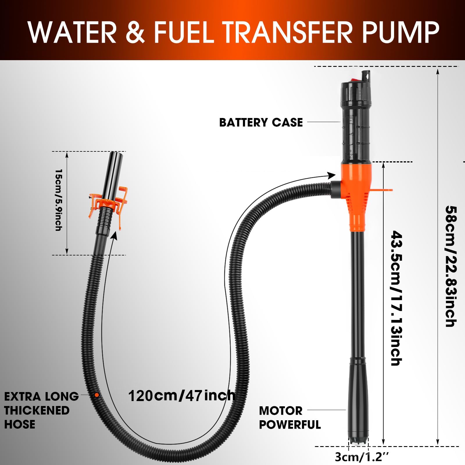 BestCosy 2.4 GPM flow moves water, diesel, or kerosene efficiently.