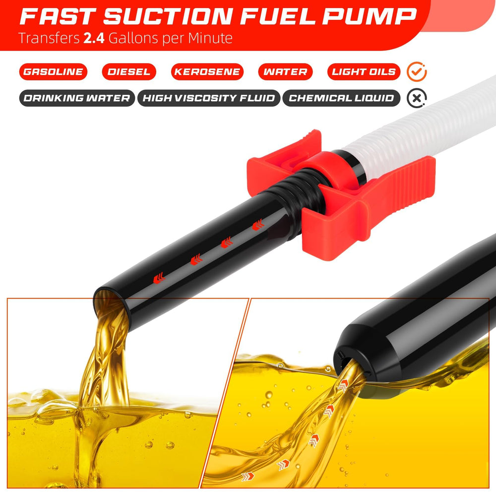 BestCosy 47-inch hose extended discharge for smooth transfers from cans.
