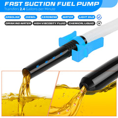 BestCosy blue siphon pump shown with compact design for quick liquid transfer