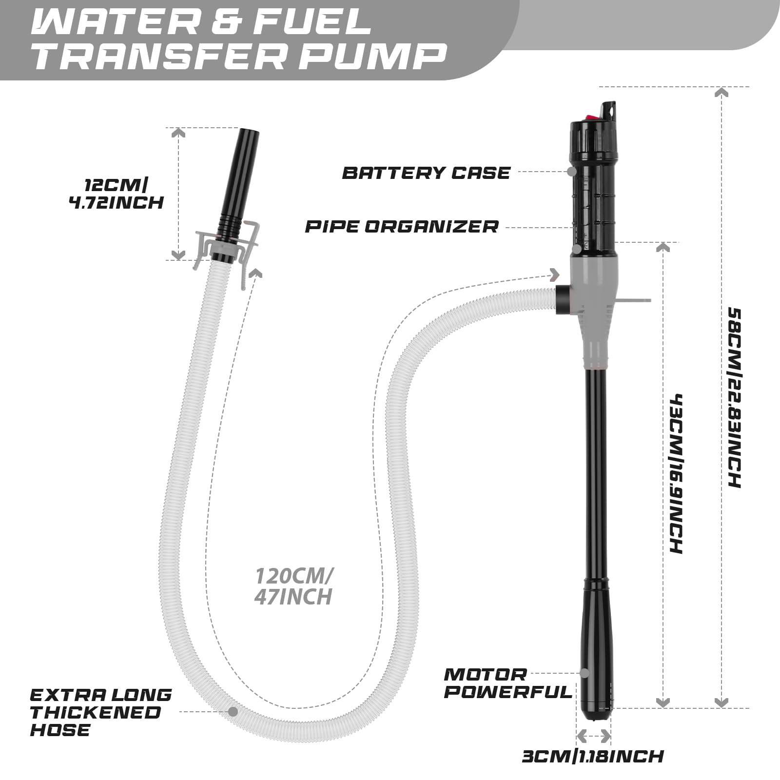BestCosy 1-inch discharge tube fits standard containers.