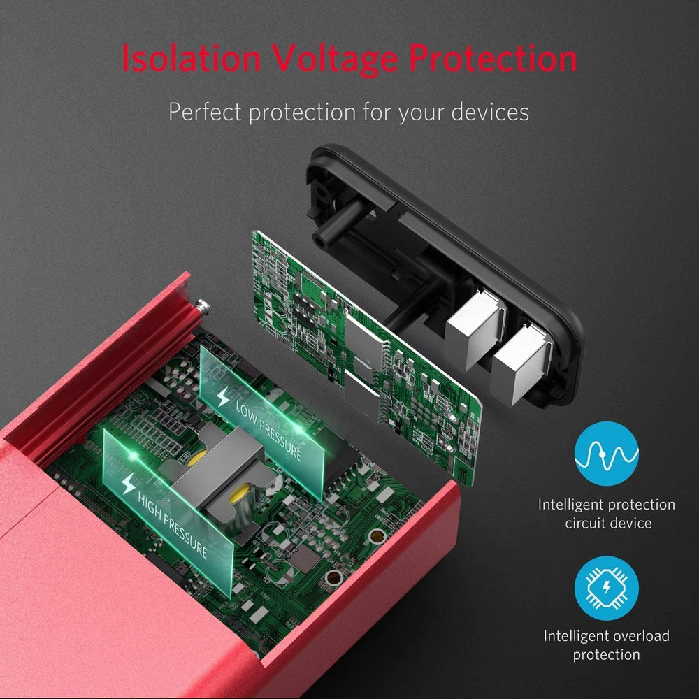 BESTEK 150W inverter compact design, fits in console or glove box.