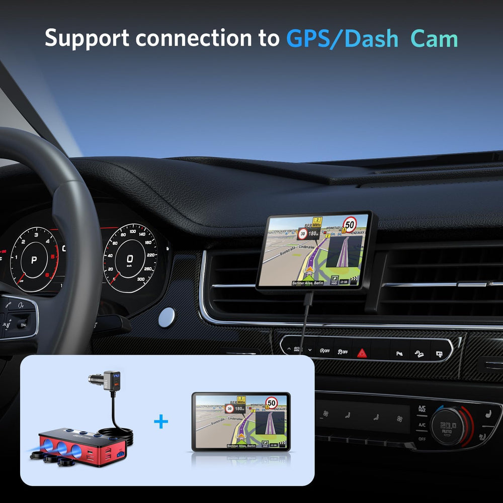 Bestek 9-in-1 splitter LED display monitoring vehicle voltage
