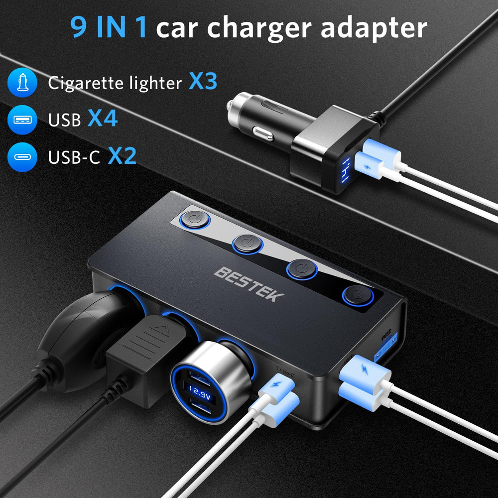 BESTEK PD36W/65W USB-C port and four QC3.0 ports for fast charging