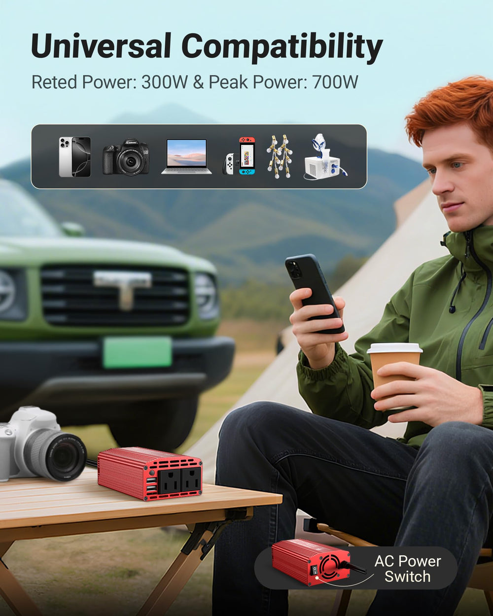 Bestek inverter with smart cooling fan for quiet operation.