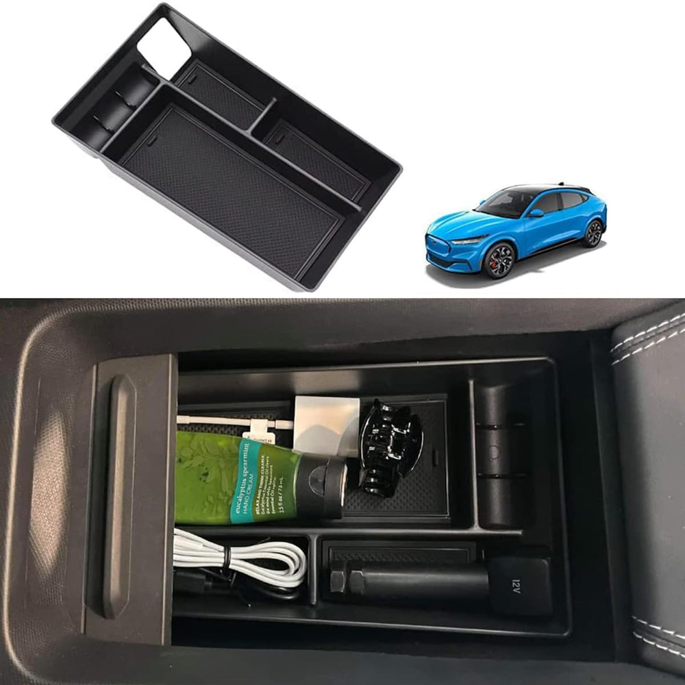 BestEvMod AOSK center console tray for Mustang Mach-E, organized compartments.