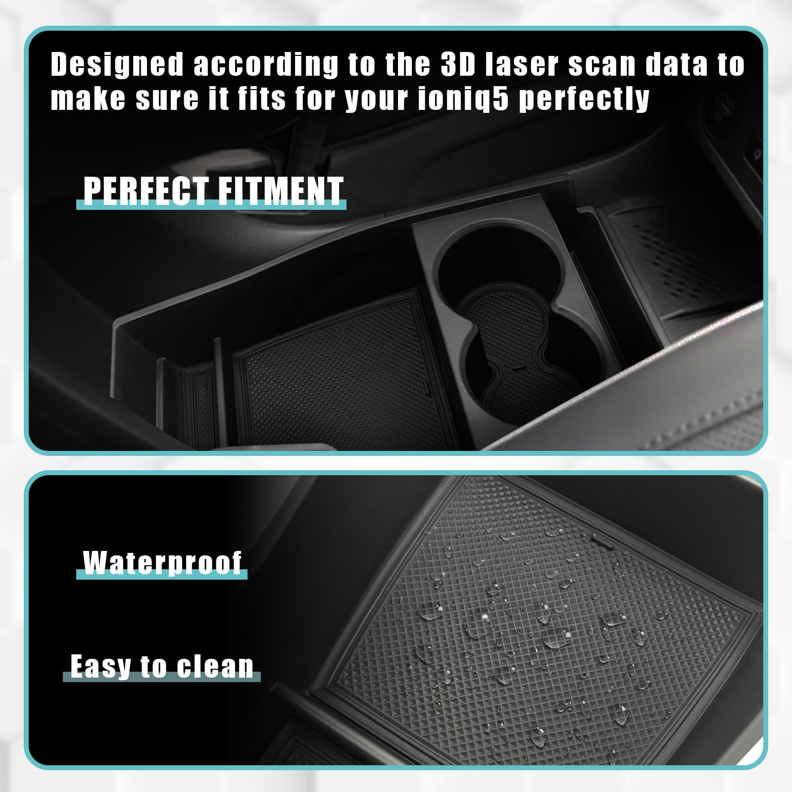 BestEvMod Ioniq5 waterproof anti-slip mat insert protects items from sliding.