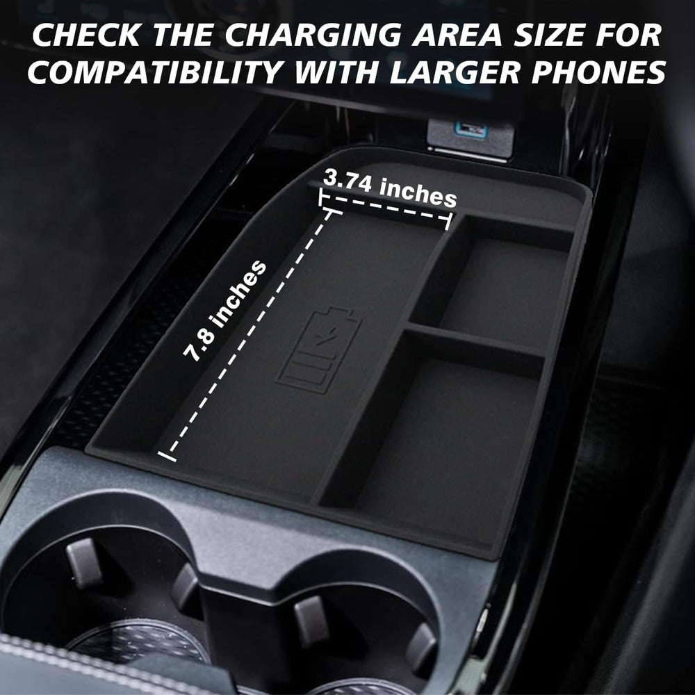 BestEvMod phone charge area for Mach-E supports convenient wireless charging access.