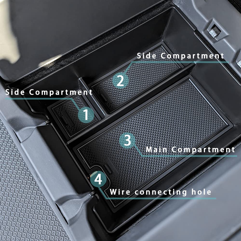 BestEvMod Rivian ABS plastic tray showcases durable center console organization.