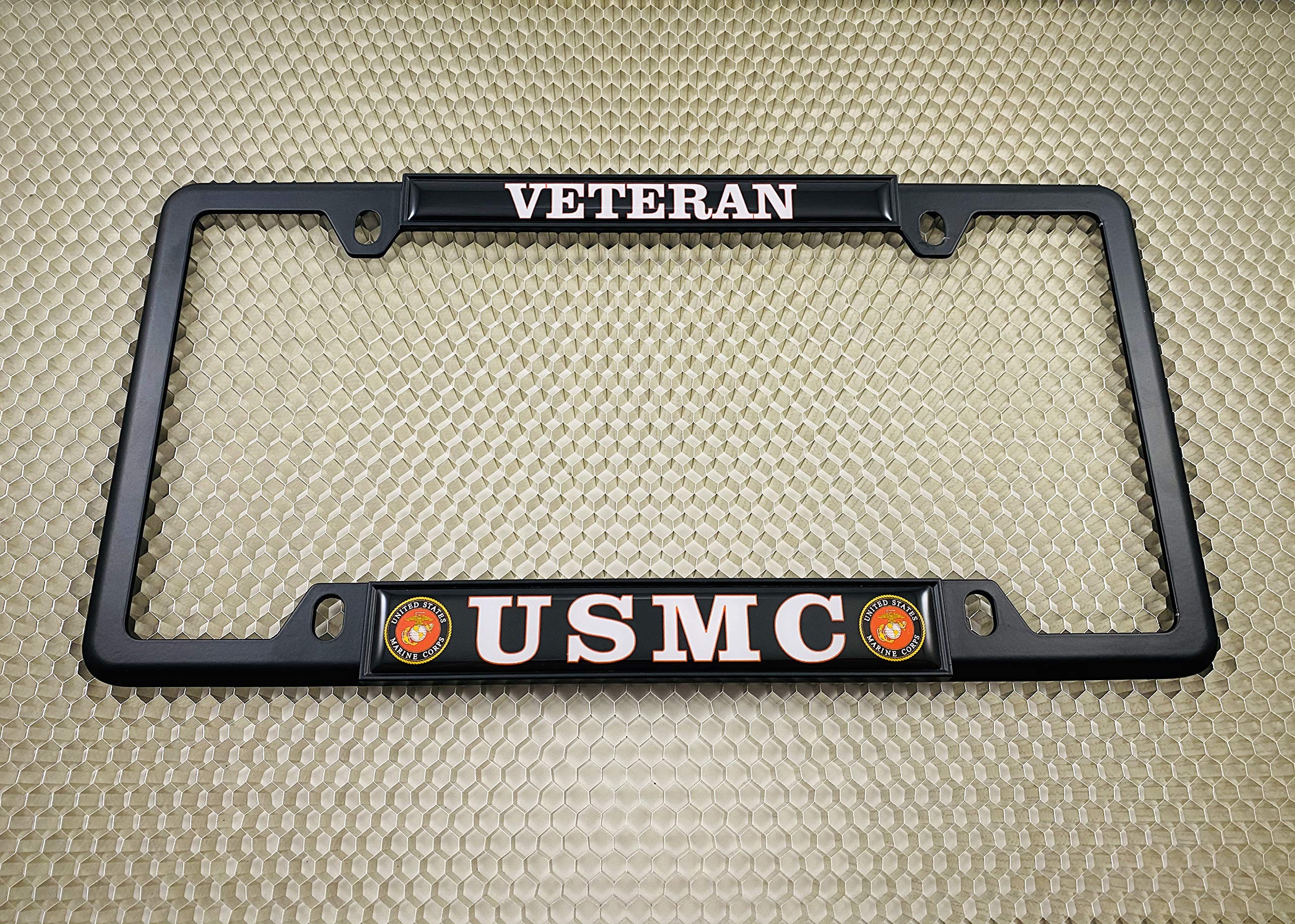 BestLicensePlateFrames USMC decorative screw caps included for a polished look