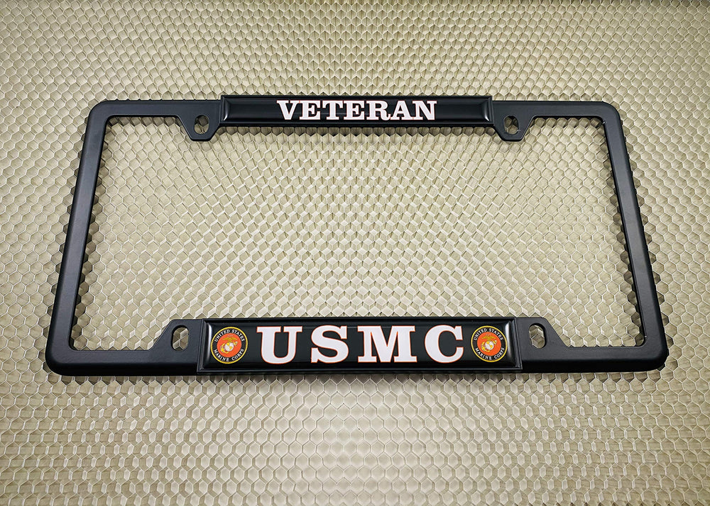 BestLicensePlateFrames USMC decorative screw caps included for a polished look