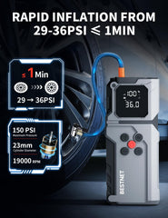 BESTNET Q27 digital display and auto-stop for precise inflation