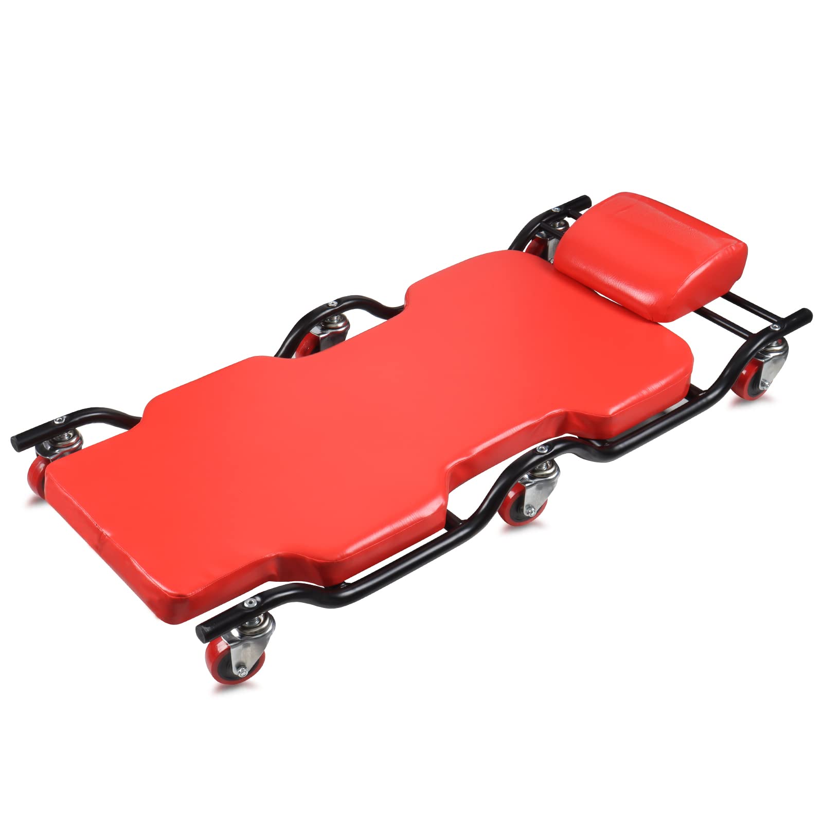 BESTOOL mechanic creeper with 6 casters enables smooth under-car movement.
