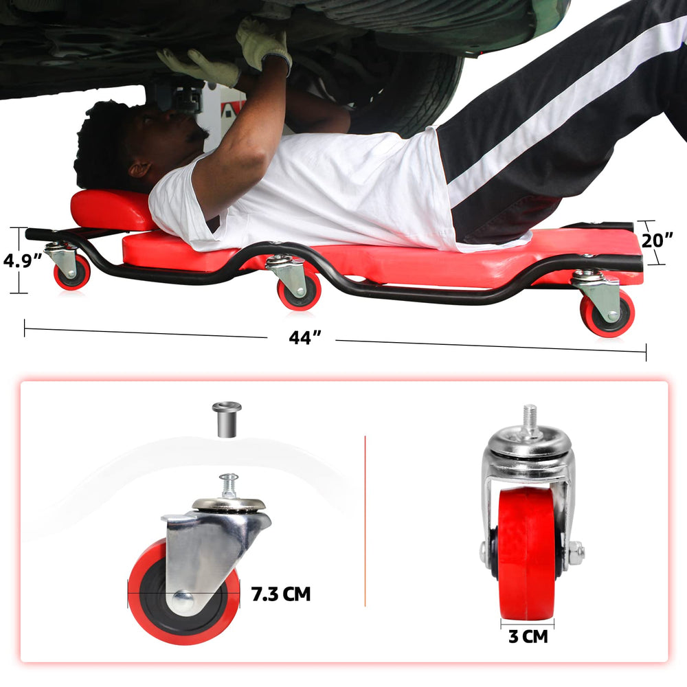 BESTOOL non-marring polyurethane wheels protect vehicle finishes during movement.