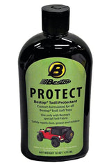 Bestop Black Twill Protectant bottle protects acrylic twill fabric and resists dirt