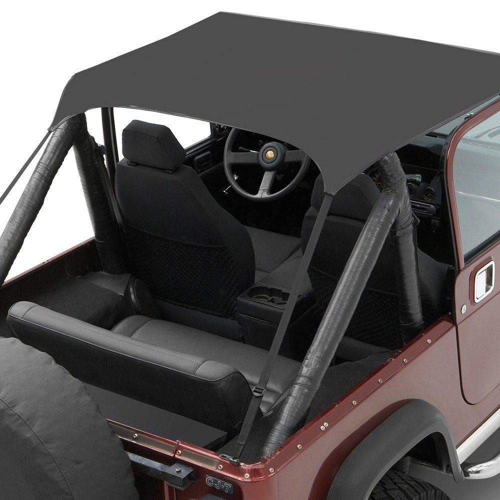 Bestop bikini top black crush with footman-loop attachment for secure rear ties.