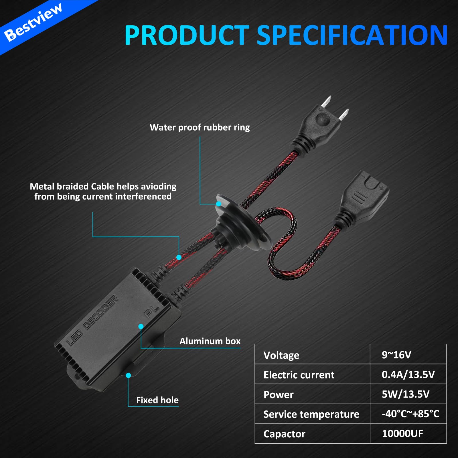 Bestview H7 decoder resistor-capacitor board stabilizes LED performance.