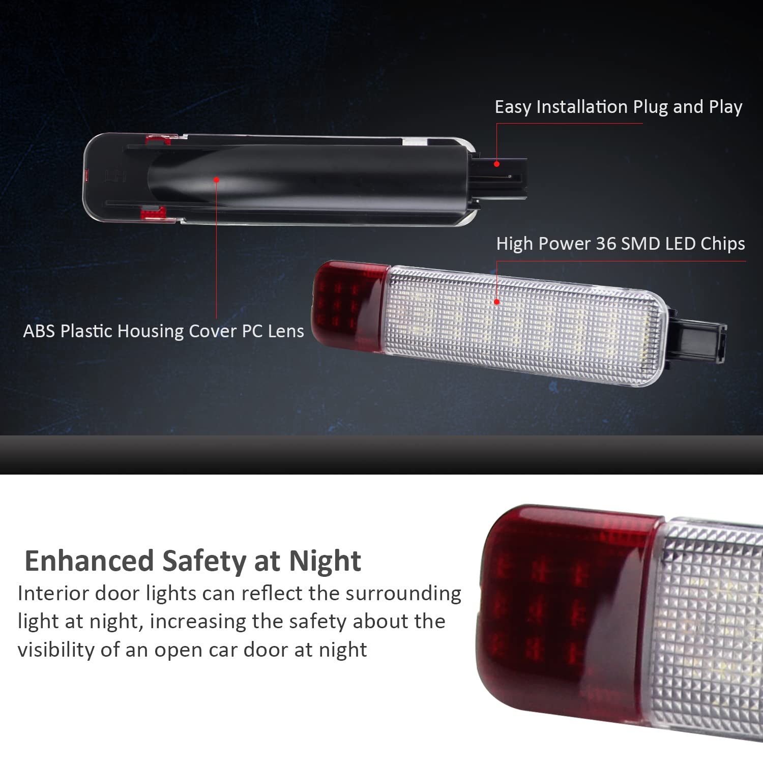 Bestview LED door panel light interior glow for consistent cabin lighting.