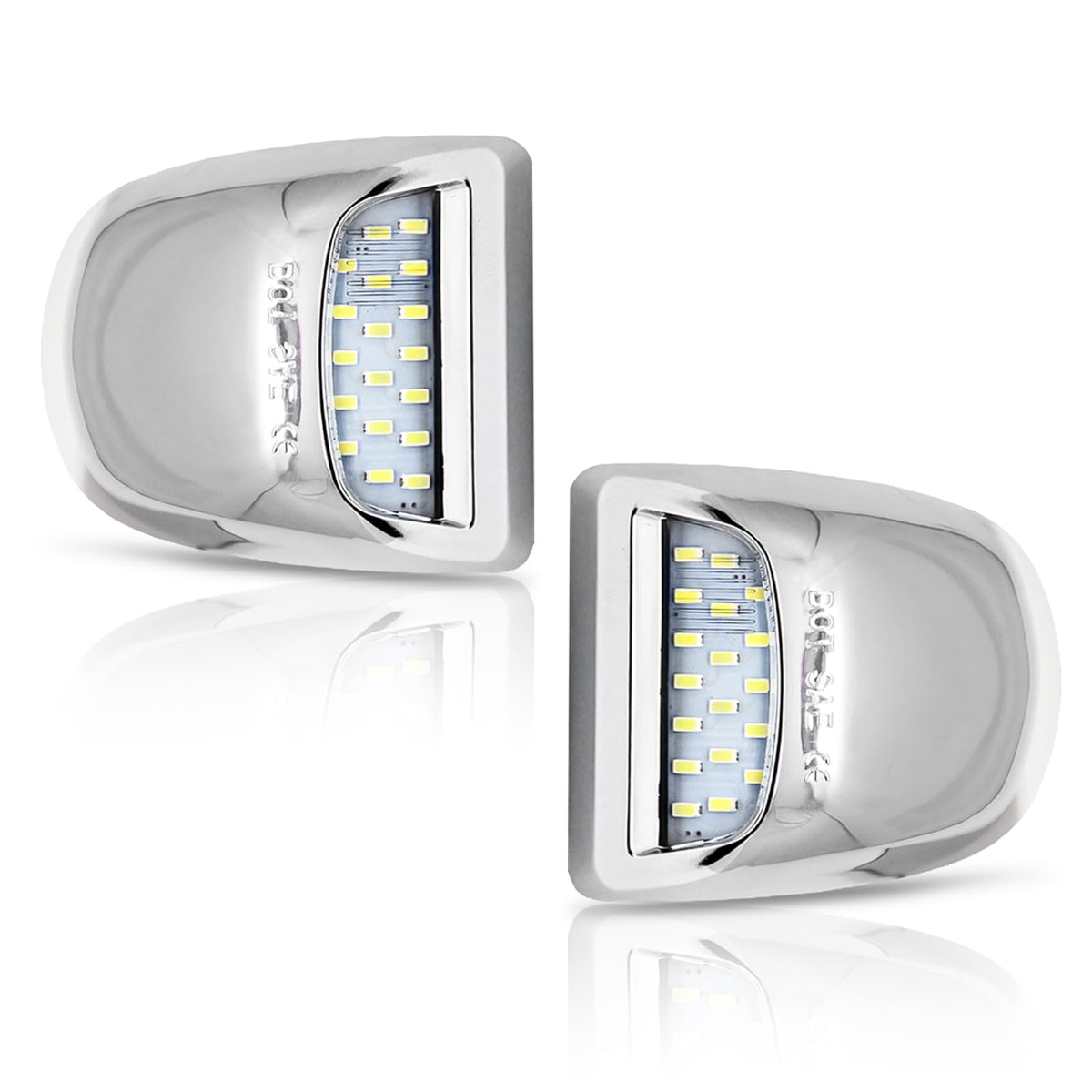 Bestview LED license plate light front view with bright 18 SMD LEDs for clear night visibility