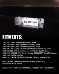 Bestview LED license plate light installed on a Chevy Silverado rear for easy upgrade