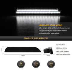Bestview LED rear left smoked side marker for Mustang