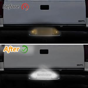 Bestview license plate light installed on Nissan Armada for night visibility