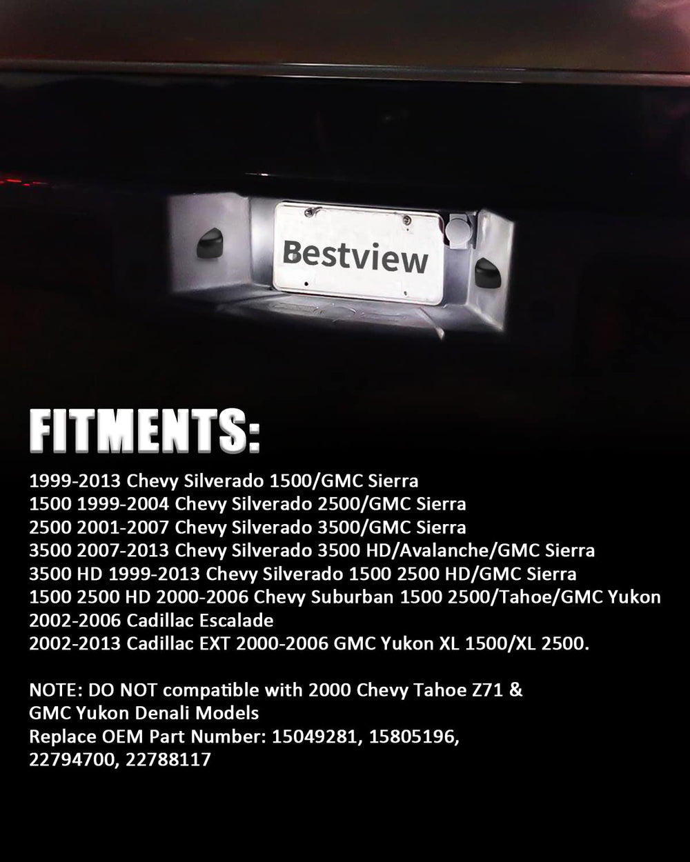 Bestview IP66 waterproof license plate light designed to withstand weather.