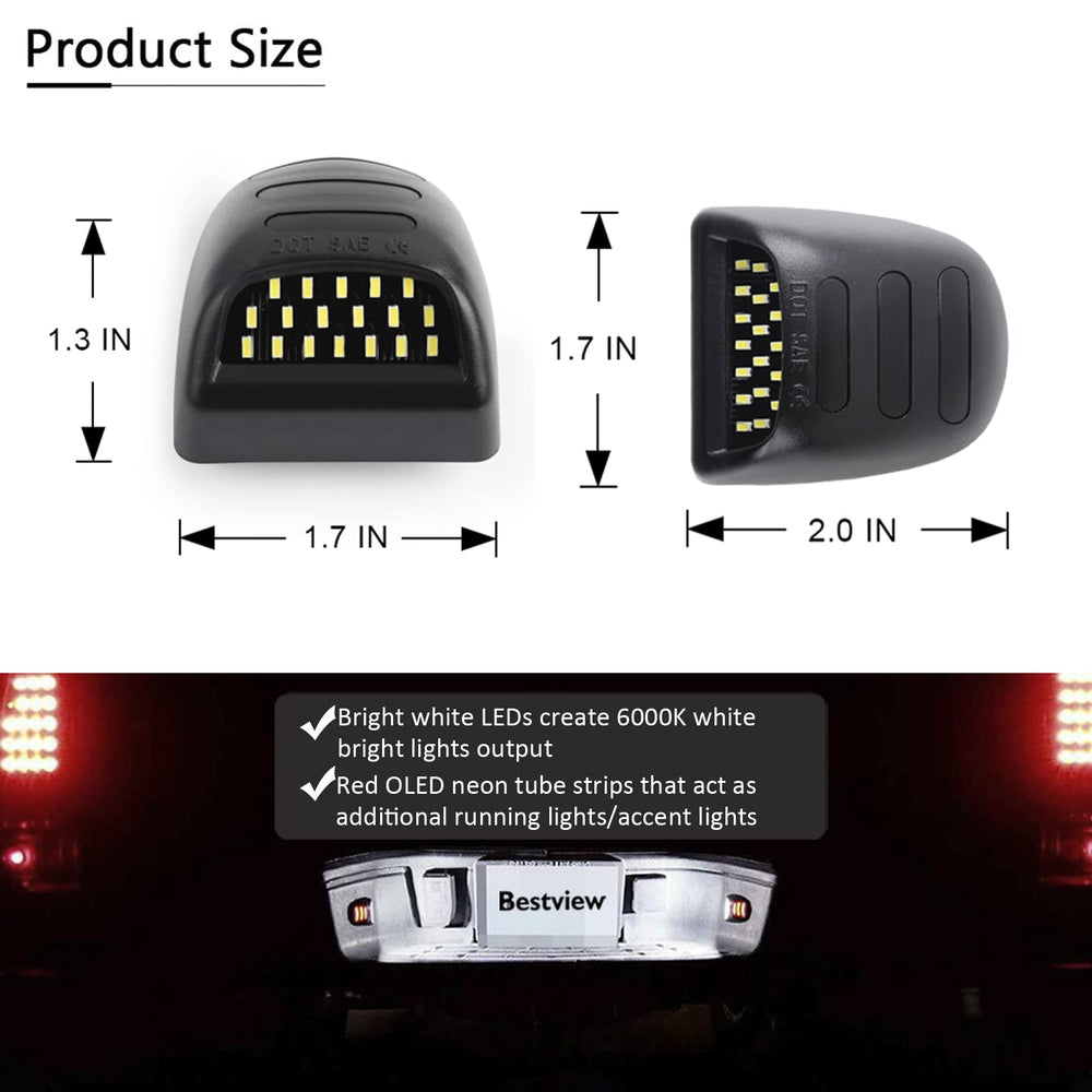 Bestview OEM-fit license plate light for seamless mounting alignment.