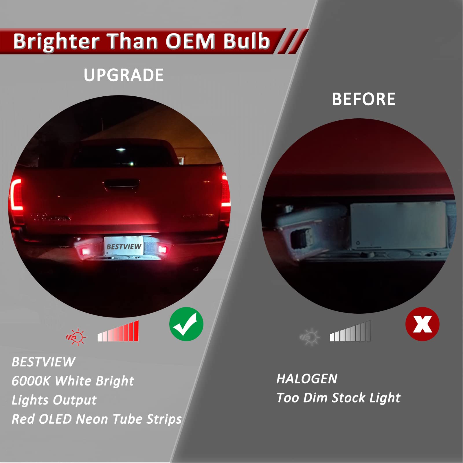 Bestview plug-and-play license plate light for quick installation.