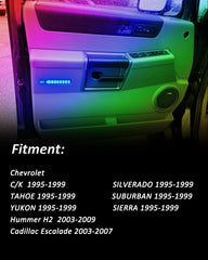 Bestview RGB door panel light for Avalanche creates vivid color accents